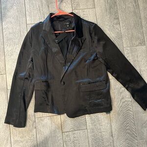 NWT black silk blazer